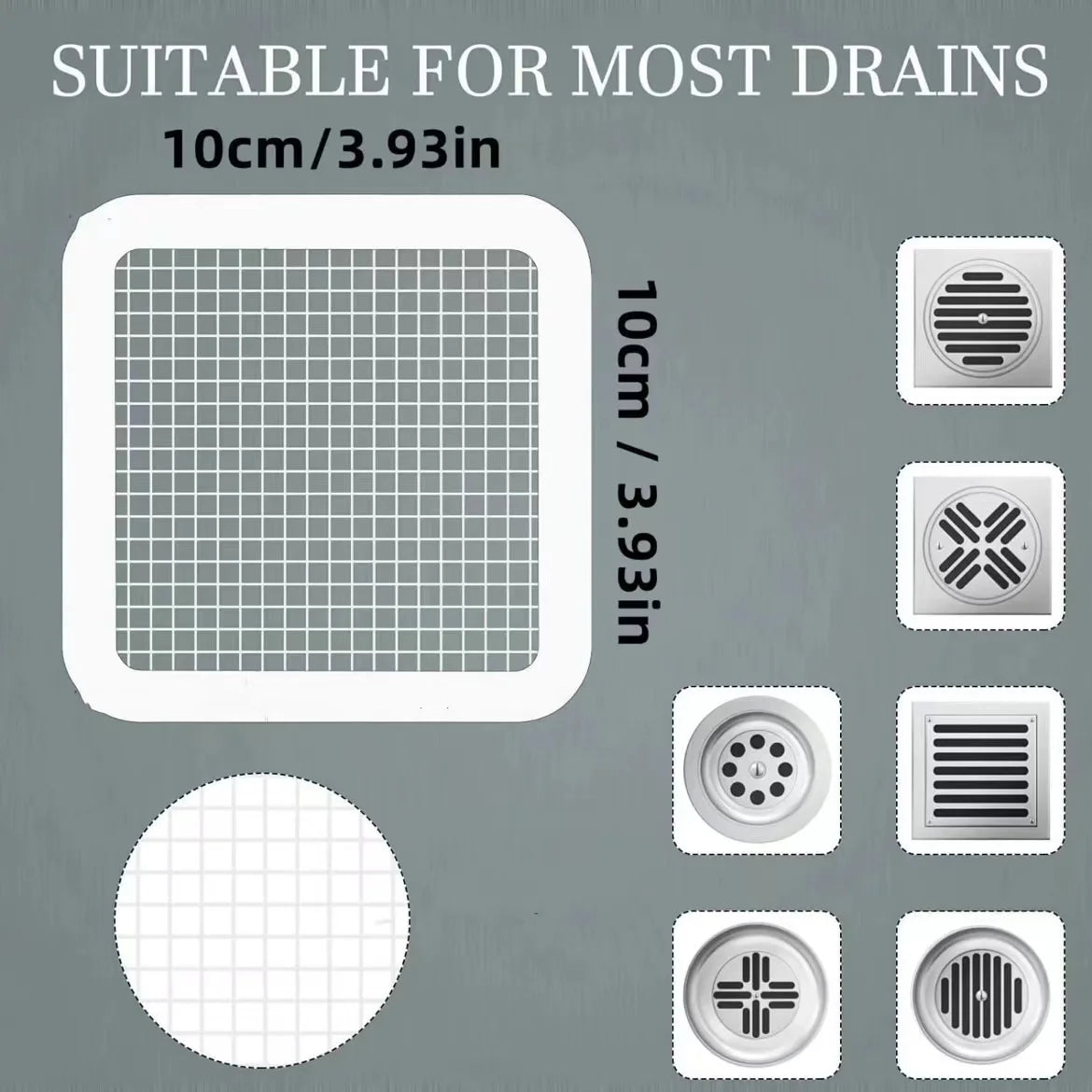 Floor Drain Disposable Filter Stickers, Hair Catchers With Anti-Bug Mesh for Bathroom Drains