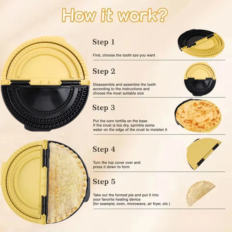 Adjustable Sealing Sandwich Mold for Toast & Corn Cakes — Multi‑Size Manual Press with Clips for Handmade Stuffed Pastries