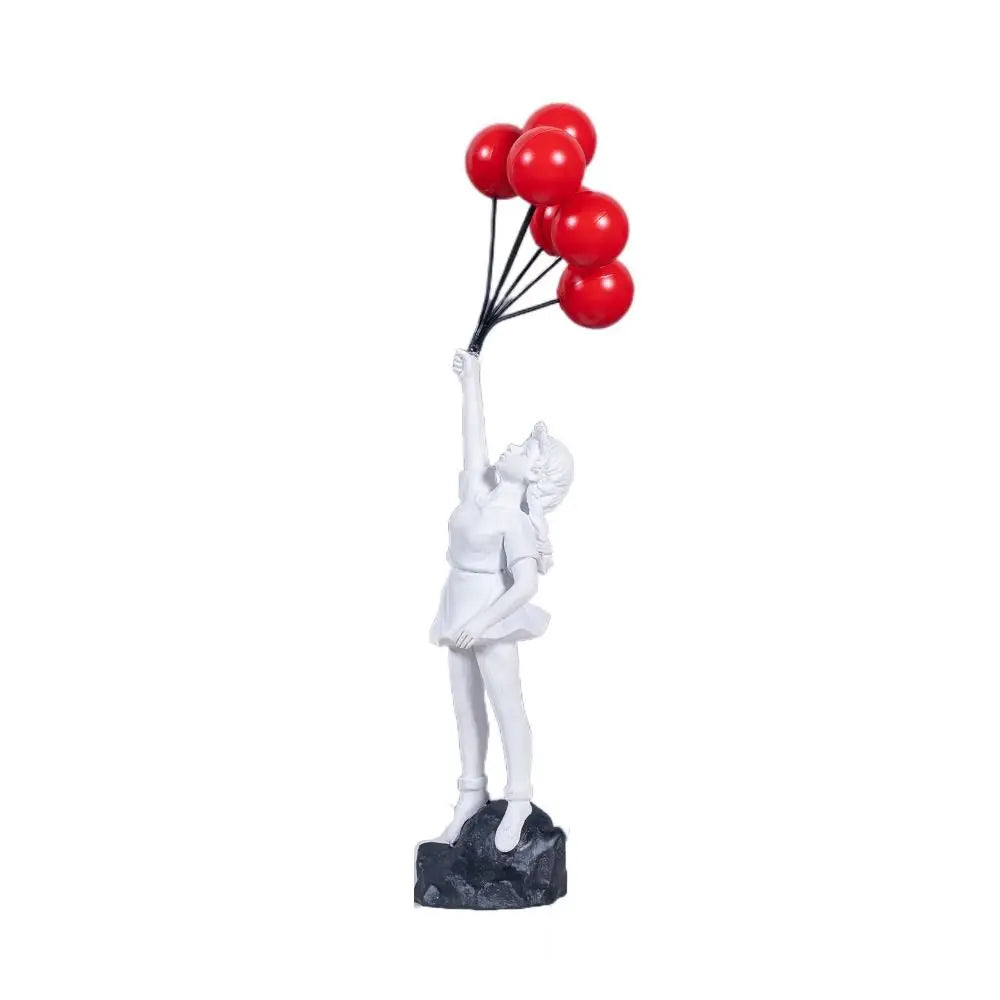 Resin Sculpture, Balloon Girl Desktop Figurine With Low-Odor Finish For Quiet Spaces