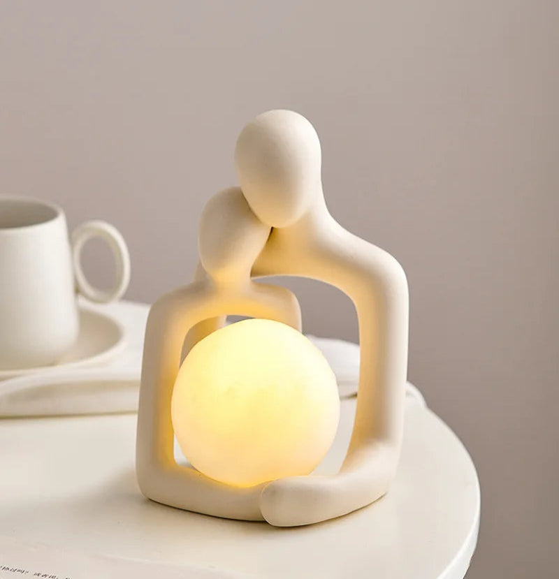 Sculptural Couple LED Lamp, Modern Romantic Ambient Light For Home And Office