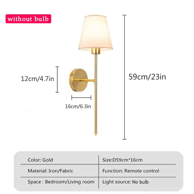 Vintage-Style Wall Lamp –  RGB Dimmable LED, Remote Control, No Wiring Needed