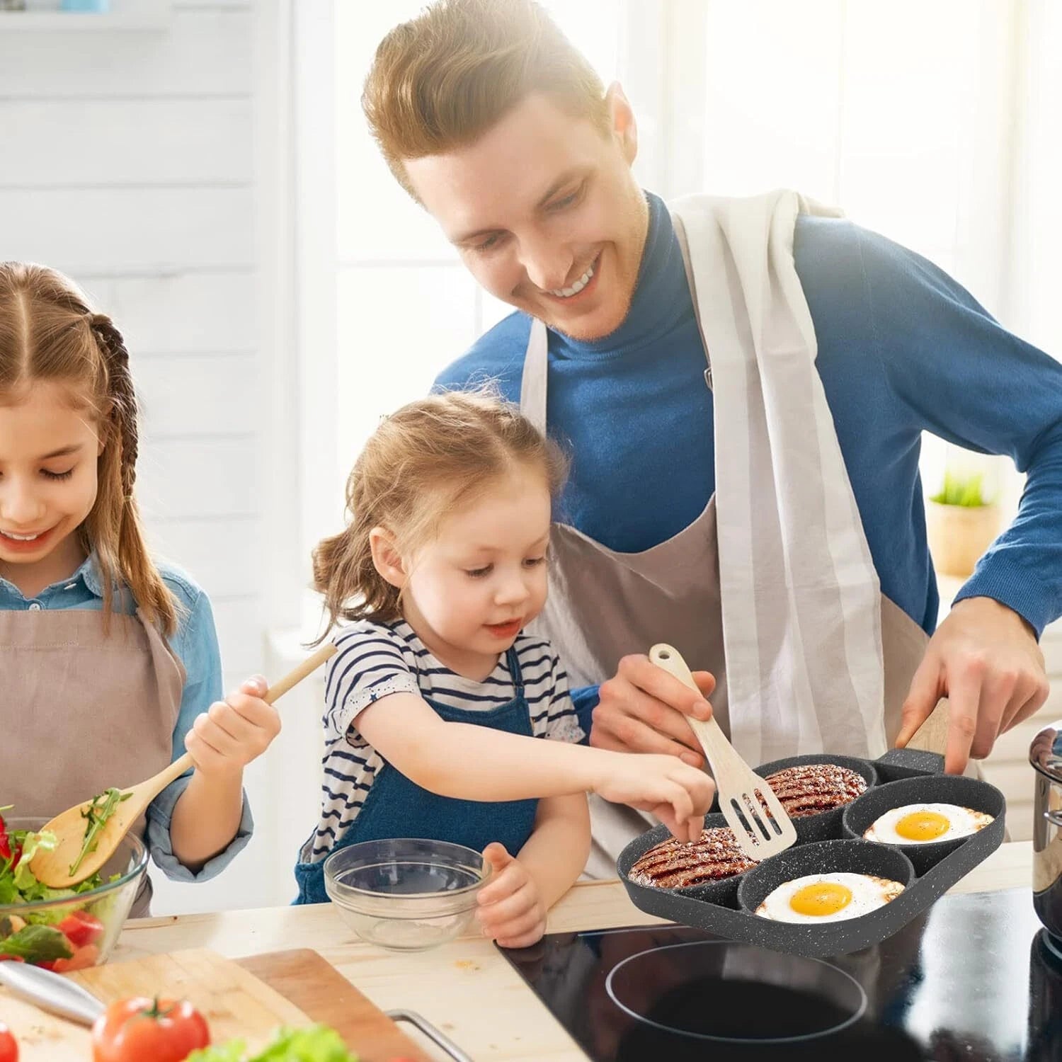 ZeniPan™ — Four‑Section Non‑Stick Pan for Perfect Breakfasts